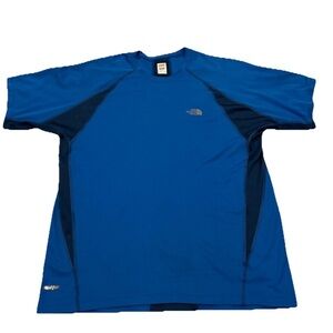 The North Face Men's T-shirt, Size L Blue w/ Black, Flight Series Gorpcore